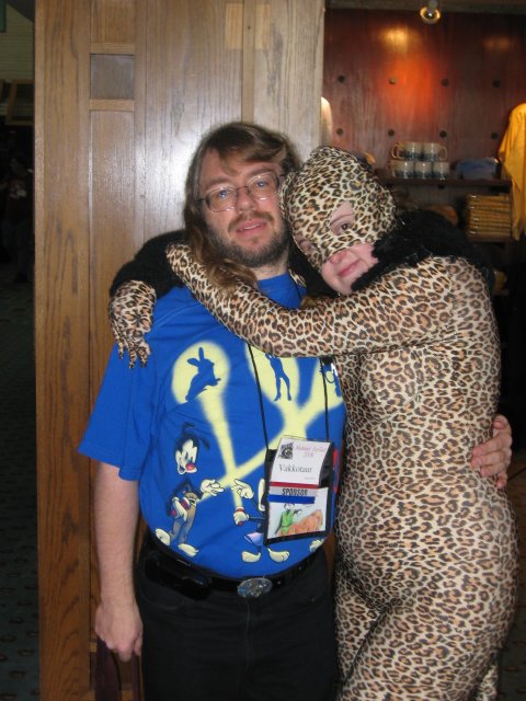 Vakko with Kat the Leopardess